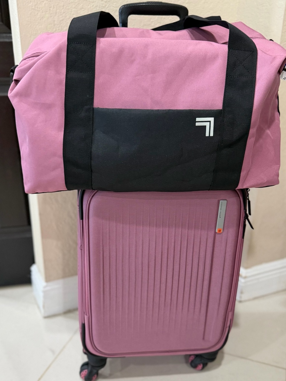 NWT Sharper Image Travel Eva Molded Carry On and Duffel Bag 2 Piece Set